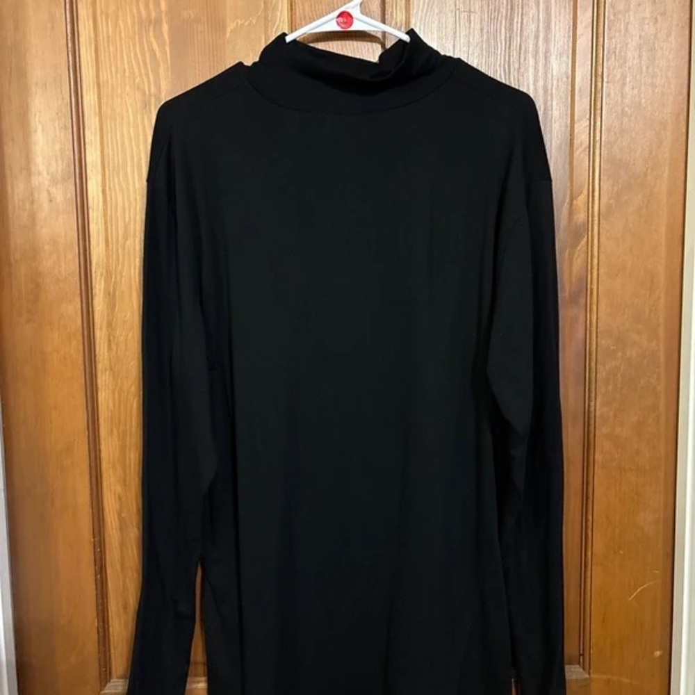 Men's Black Long Sleeve Mock Neck Shirt - Minimalist Essential